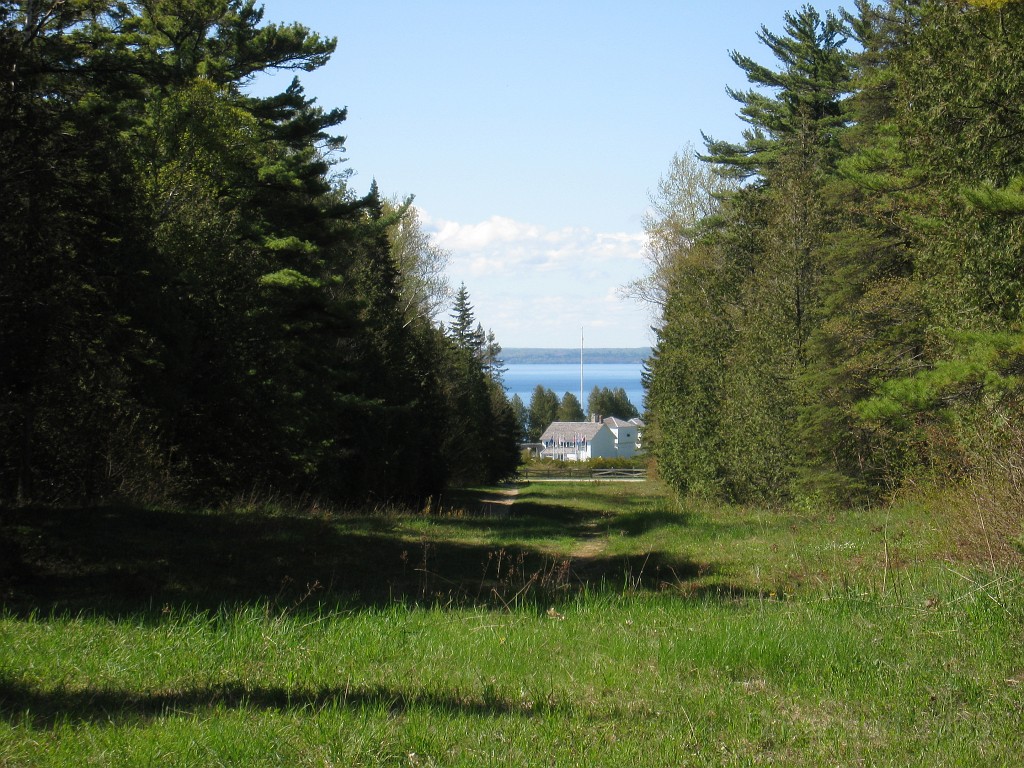 Mackinaw Island Area May 2008 0352.jpg - From the fort below the gunners used this as their target range. They are hard to see but there are mounds they could fire into.